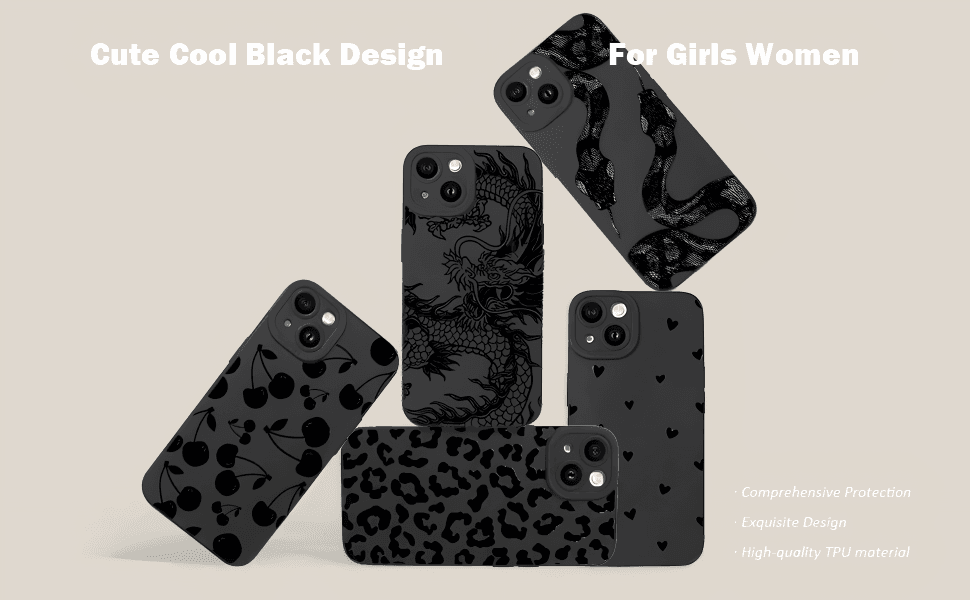 Black phone case with snake